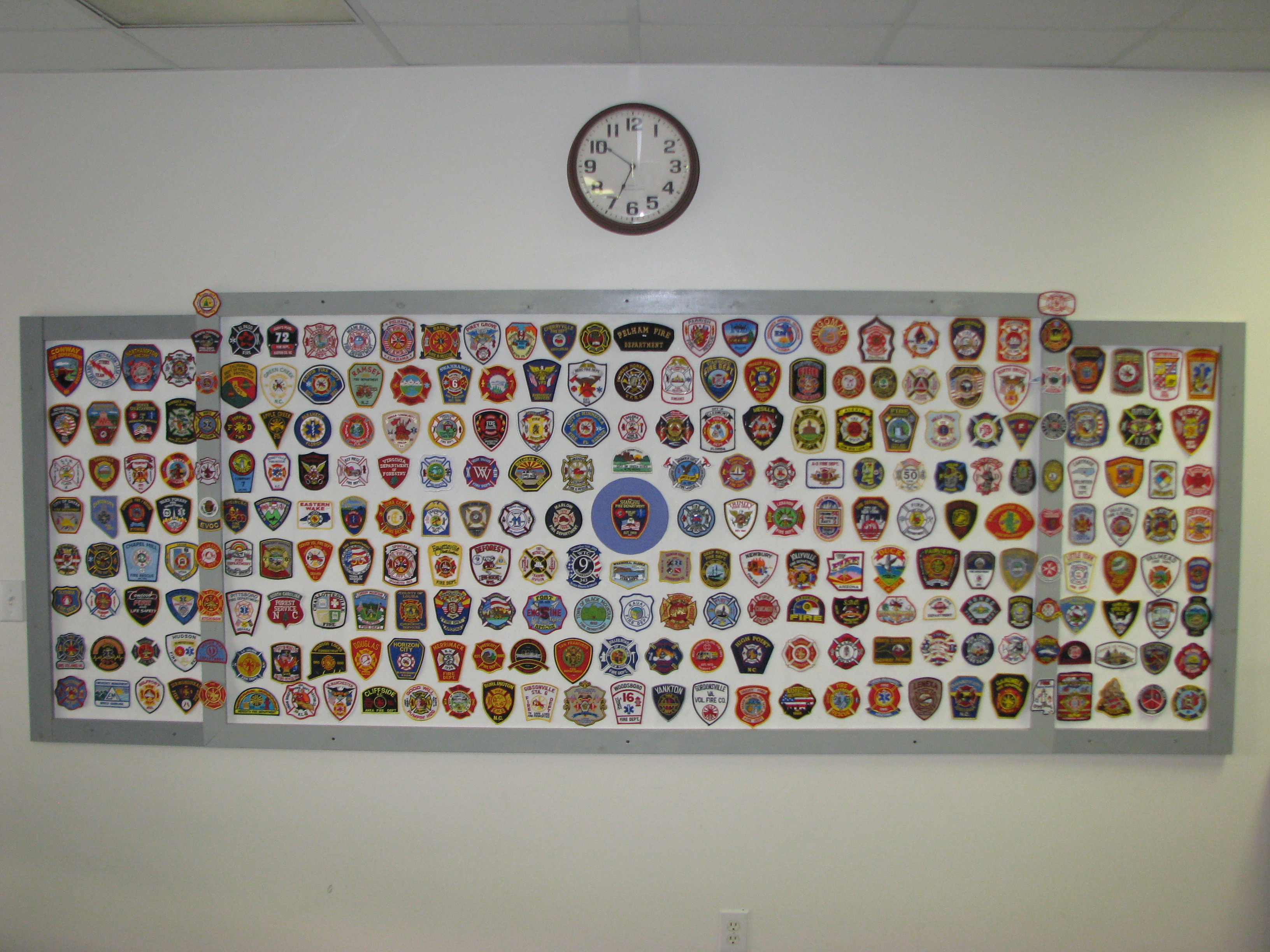 One of our fire patch wall displays.